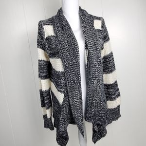 Boy meets girl striped open front sweater size extra large